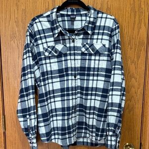 Blue and White Plaid Women's Shirt